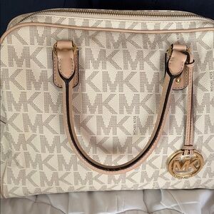 Michael Kors Beige and Tan Satchel